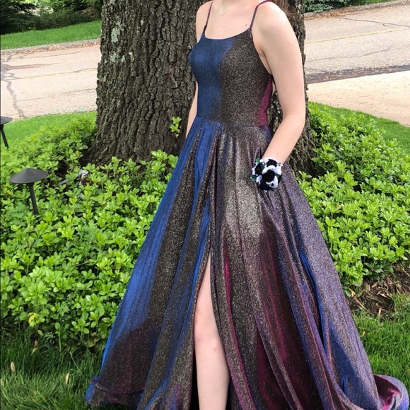 silver iridescent dress